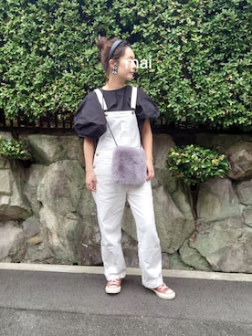 「VIS（ビス）のアイテム（オールインワン・サロペット）」を使った、RRUmamaさん（レディース・157cm）の秋コーディネート
