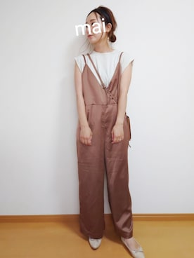 「LEPSIM（レプシィム）のアイテム（サロペット/オーバーオール）」を使った、RRUmamaさん（レディース・157cm）の夏コーディネート