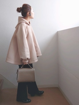 「ドレスシューズ」｜「アイテム（パーカー）」を使った、RRUmamaさん（レディース・157cm）の冬コーディネート