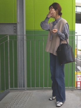 「ROVERETO（ロベレート）のアイテム」を使った、RRUmamaさん（レディース・156cm）の春コーディネート