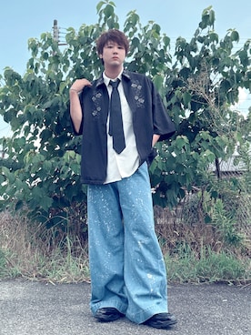 「tk.TAKEO KIKUCHI（ティーケータケオキクチ）のアイテム（その他シューズ）」を使った、だぃすけさん（メンズ・170cm）の夏コーディネート