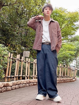 「アイテム（カバーオール）」を使った、だぃすけさん（メンズ・170cm）の秋コーディネート