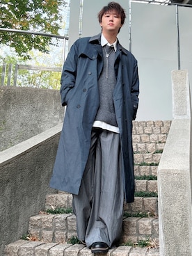 「アイテム（スラックス）」を使った、だぃすけさん（メンズ・170cm・30代）の秋コーディネート