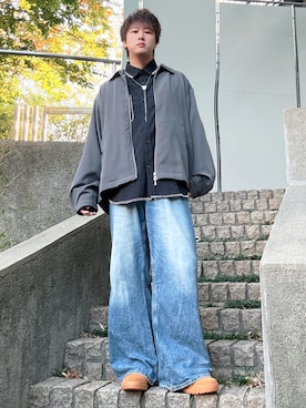 「アイテム（デニムパンツ）」を使った、だぃすけさん（メンズ・170cm・30代）の秋コーディネート