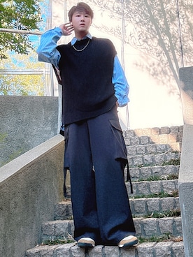 「カーゴパンツ」｜だぃすけさん（メンズ・170cm・30代）の秋コーディネート
