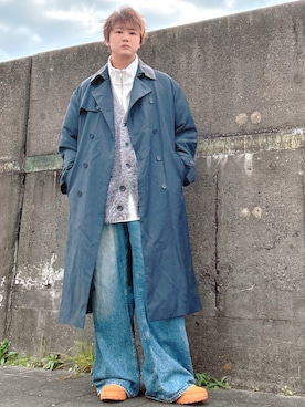 「アイテム（トレンチコート）」を使った、だぃすけさん（メンズ・170cm）の冬コーディネート