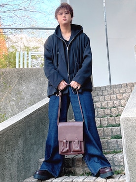 「アイテム（セットアップ）」を使った、だぃすけさん（メンズ・170cm）の冬コーディネート