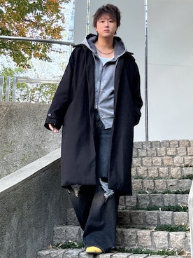 「アイテム（ステンカラーコート）」を使った、だぃすけさん（メンズ・170cm・30代）の秋コーディネート