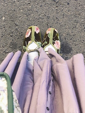 「Libra Cue（リブラ キュー）のティアードエアリーボリュームワンピース（ワンピース）」を使った、ぽかさん（レディース・158cm）の春コーディネート