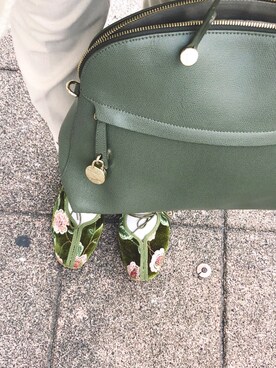 「アイテム（その他シューズ、グリーン系）」を使った、ぽかさん（レディース・158cm）の冬コーディネート