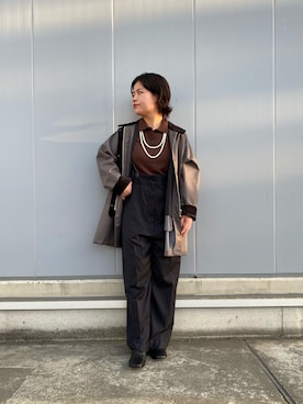 「CIAOPANIC（チャオパニック）のアイテム（その他アウター）」を使った、竹本　志帆さん（レディース・154cm）の秋コーディネート