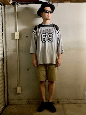 「Paraboot（パラブーツ）の【Paraboot】CHAMBORD　パラブーツ　シャンボード（ドレスシューズ）」を使った、宇宙太（ウチュウタ）さん（メンズ・171cm）の夏コーディネート