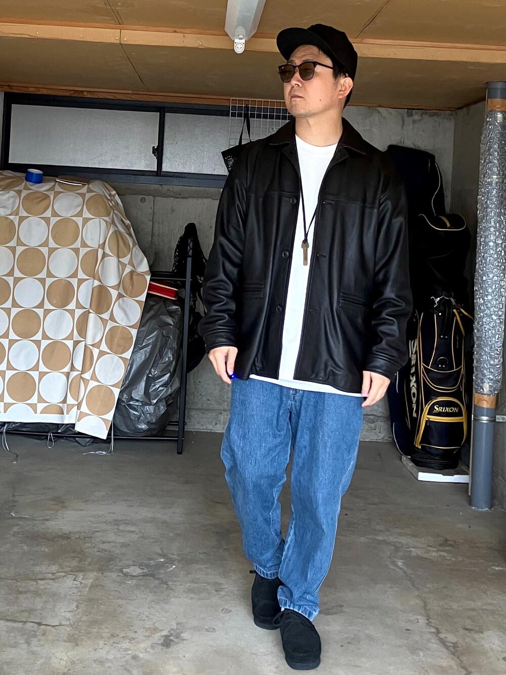 ライダースジャケットを使った「大人トレンドカジュアル」の