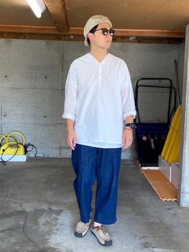 「Ruben（ルーベン）のアイテム（帽子）」を使った、宇宙太（ウチュウタ）さん（メンズ・171cm）の夏コーディネート