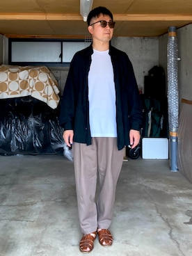 「Paraboot（パラブーツ）のアイテム」を使った、宇宙太（ウチュウタ）さん（メンズ・171cm）の夏コーディネート