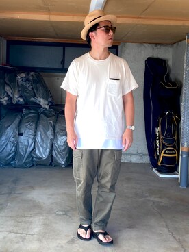 「MANIERA（マニエラ）のアイテム」を使った、宇宙太（ウチュウタ）さん（メンズ・171cm）の夏コーディネート