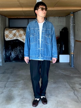「Graphpaper（グラフペーパー）のアイテム」を使った、宇宙太（ウチュウタ）さん（メンズ・171cm）の春コーディネート