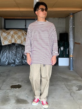 「LENO（リノ）のアイテム」を使った、宇宙太（ウチュウタ）さん（メンズ・171cm）の秋コーディネート