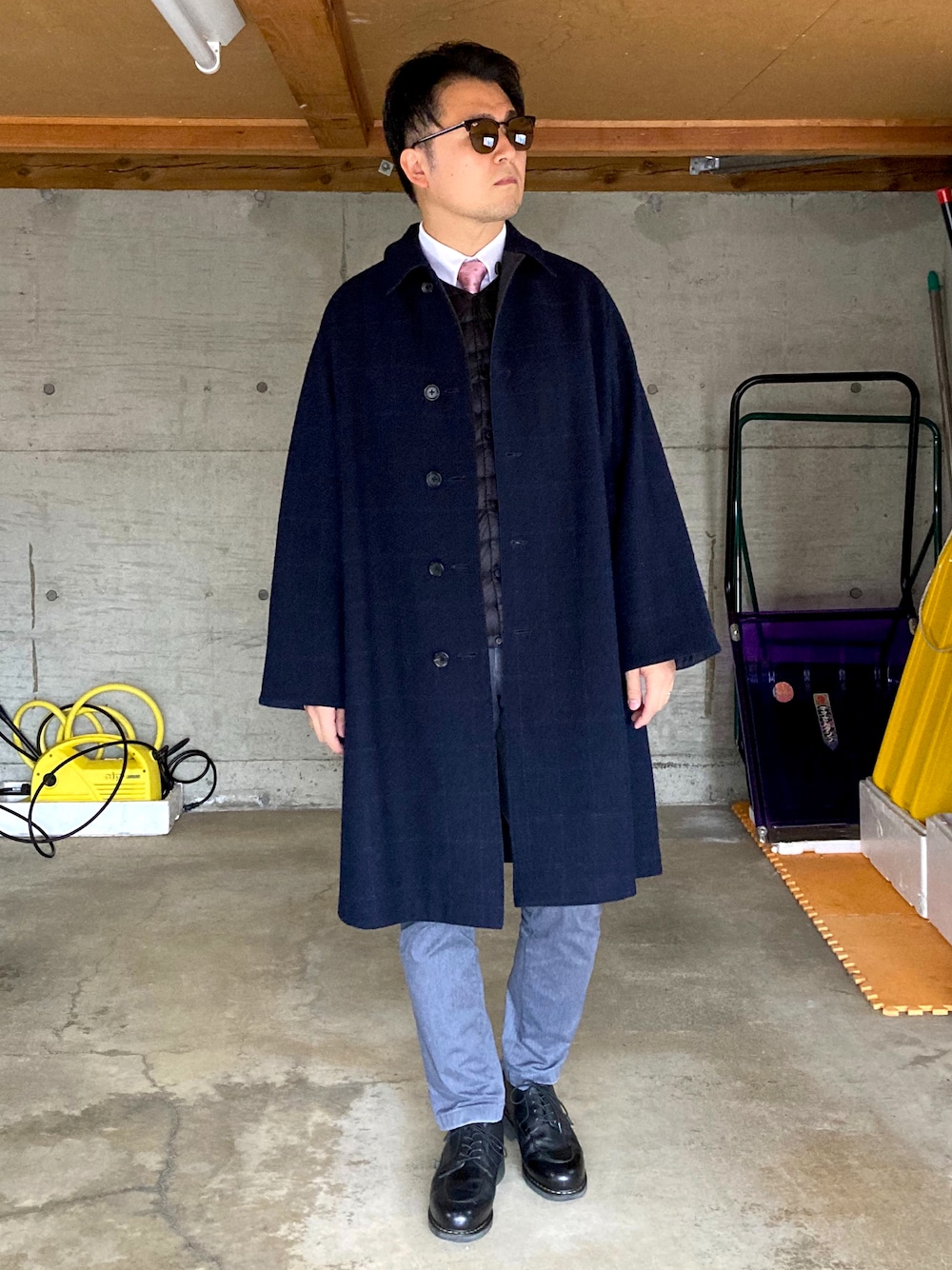 ANATOMICA アナトミカ 530-182-03 シングル ラグランコート ANATOMICA アナトミカ リバーシブル チェック シングルラグラン