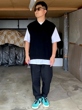 「アイテム（ベスト）」を使った、宇宙太（ウチュウタ）さん（メンズ・171cm）の秋コーディネート