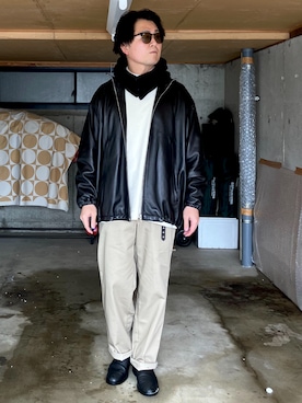 「Graphpaper（グラフペーパー）のアイテム」を使った、宇宙太（ウチュウタ）さん（メンズ・171cm）の冬コーディネート