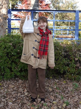 「アイテム（ダッフルコート）」を使った、yukie.さん（レディース・155cm）の冬コーディネート