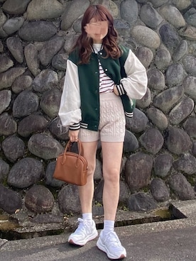 「GRL」｜「アイテム（スタジャン）」を使った、yukie.さん（レディース・155cm）の冬コーディネート