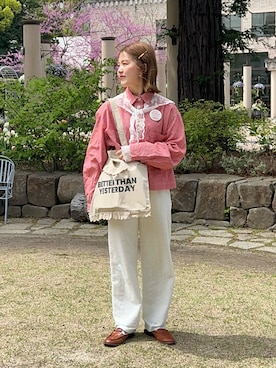 「THE YOn（ザヨン）のアイテム」を使った、yukie.さん（レディース・155cm）の春コーディネート