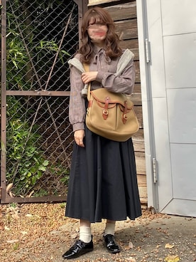 「チェック柄に恋してる」｜「アイテム（パンプス）」を使った、yukie.さん（レディース・155cm）の秋コーディネート