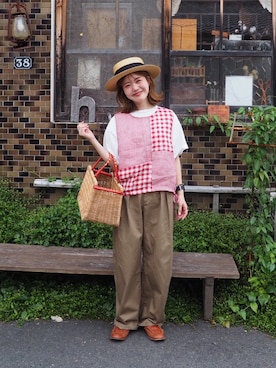 「CA4LA（カシラ）のアイテム」を使った、yukie.さん（レディース・155cm）の夏コーディネート