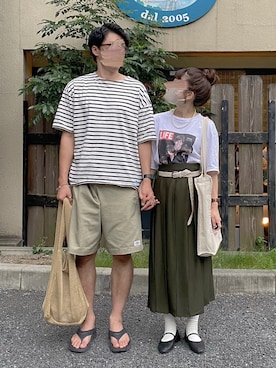 「アイテム（バレエシューズ）」を使った、yukie.さん（レディース・155cm）の夏コーディネート