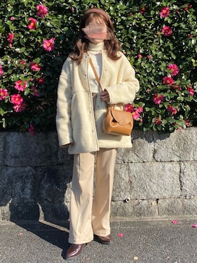 「NEUNA（ヌナ）のアイテム（ダウンジャケット/コート）」を使った、yukie.さん（レディース・155cm）の冬コーディネート