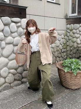 「アイテム（カーディガン/ボレロ）」を使った、yukie.さん（レディース・155cm）の秋コーディネート