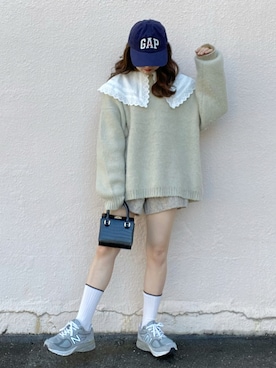 「アイテム（ニット/セーター）」を使った、yukie.さん（レディース・155cm）の秋コーディネート
