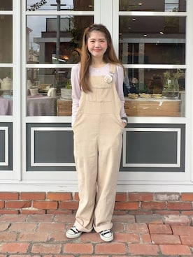 「アイテム（オールインワン・サロペット）」を使った、yukie.さん（レディース・155cm）の秋コーディネート