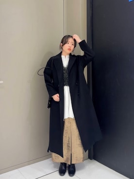 「アイテム（チェスターコート）」を使った、ユウナさん（レディース・158cm）の秋コーディネート