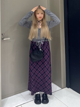 「アイテム（スカート）」を使った、ユウナさん（レディース・158cm）の秋コーディネート