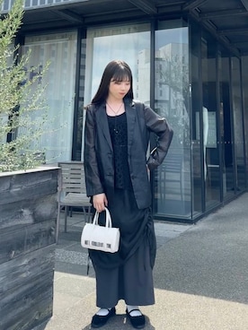 「アイテム（テーラードジャケット）」を使った、ユウナさん（レディース・158cm）の夏コーディネート