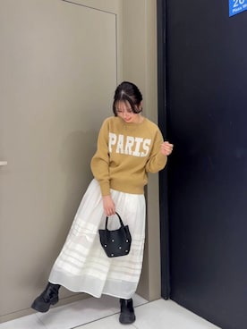 「冬の差し色コーデ」｜ユウナさん（レディース・158cm）の冬コーディネート