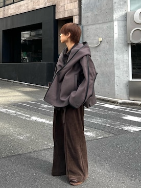 「アイテム（チェスターコート）」を使った、miyagi さん（メンズ・161cm）の冬コーディネート