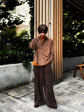 「CASPER JOHN（キャスパージョン）のアイテム（スラックス）」を使った、miyagi さん（メンズ・161cm）の秋コーディネート