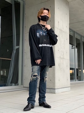 「Saint Laurent（サンローラン）のアイテム（パンツ）」を使った、yamaguchi masanao.さん（メンズ・170cm）の秋コーディネート