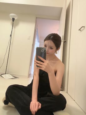 「アイテム（チューブトップ）」を使った、モリアヤさん（レディース・150cm）の秋コーディネート
