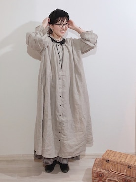 「Samansa Mos2（サマンサ モスモス）のアイテム（帽子）」を使った、kakolatteさん（レディース・154cm）の冬コーディネート