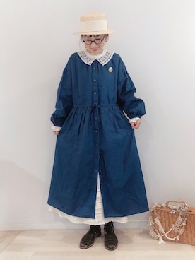 「kazumiコラボ」｜「アイテム（アクセサリー）」を使った、kakolatteさん（レディース・154cm）の春コーディネート