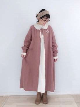 「アイテム（ヘアアクセサリー）」を使った、kakolatteさん（レディース・154cm）の秋コーディネート