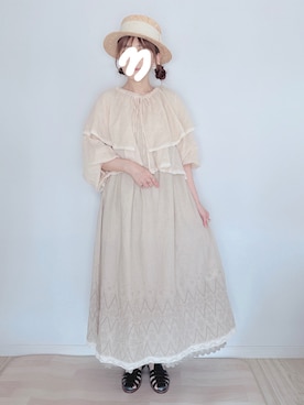「アイテム（ワンピース/ドレス）」を使った、kakolatteさん（レディース・154cm）の夏コーディネート