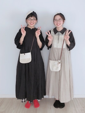 「アイテム（ヘアアクセサリー）」を使った、kakolatteさん（レディース・154cm）の夏コーディネート