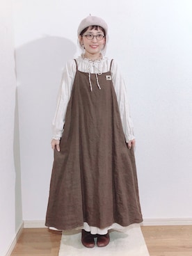 「アイテム（ドレスシューズ）」を使った、kakolatteさん（レディース・154cm）の冬コーディネート