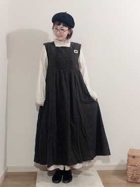 「Samansa Mos2（サマンサ モスモス）のアイテム（帽子）」を使った、kakolatteさん（レディース・154cm）の冬コーディネート